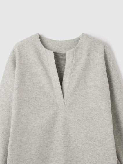 ソフトニットメルトンキーネックワンピース≪手洗い可能≫