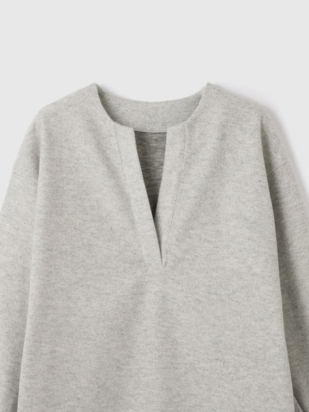 ソフトニットメルトンキーネックワンピース≪手洗い可能≫