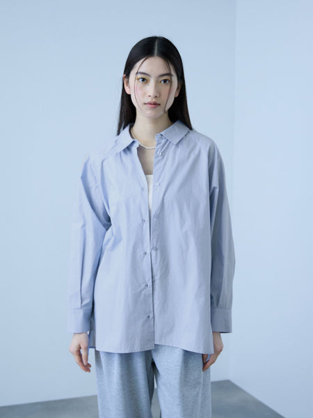 【大人の抜け感】コーマコットンバックフレアシャツ