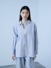 【大人の抜け感】コーマコットンバックフレアシャツ