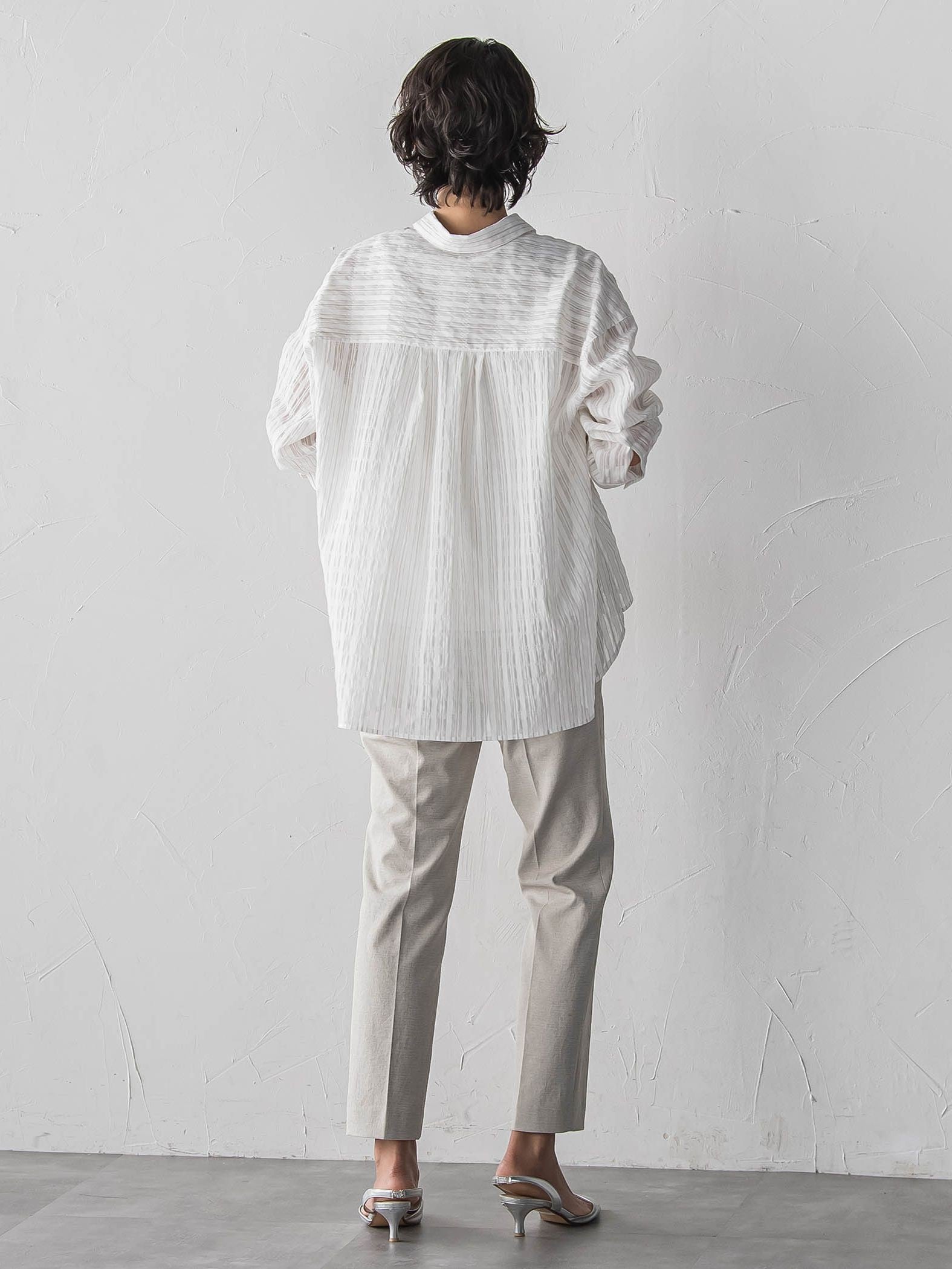 シアーサッカーストライプシャツ