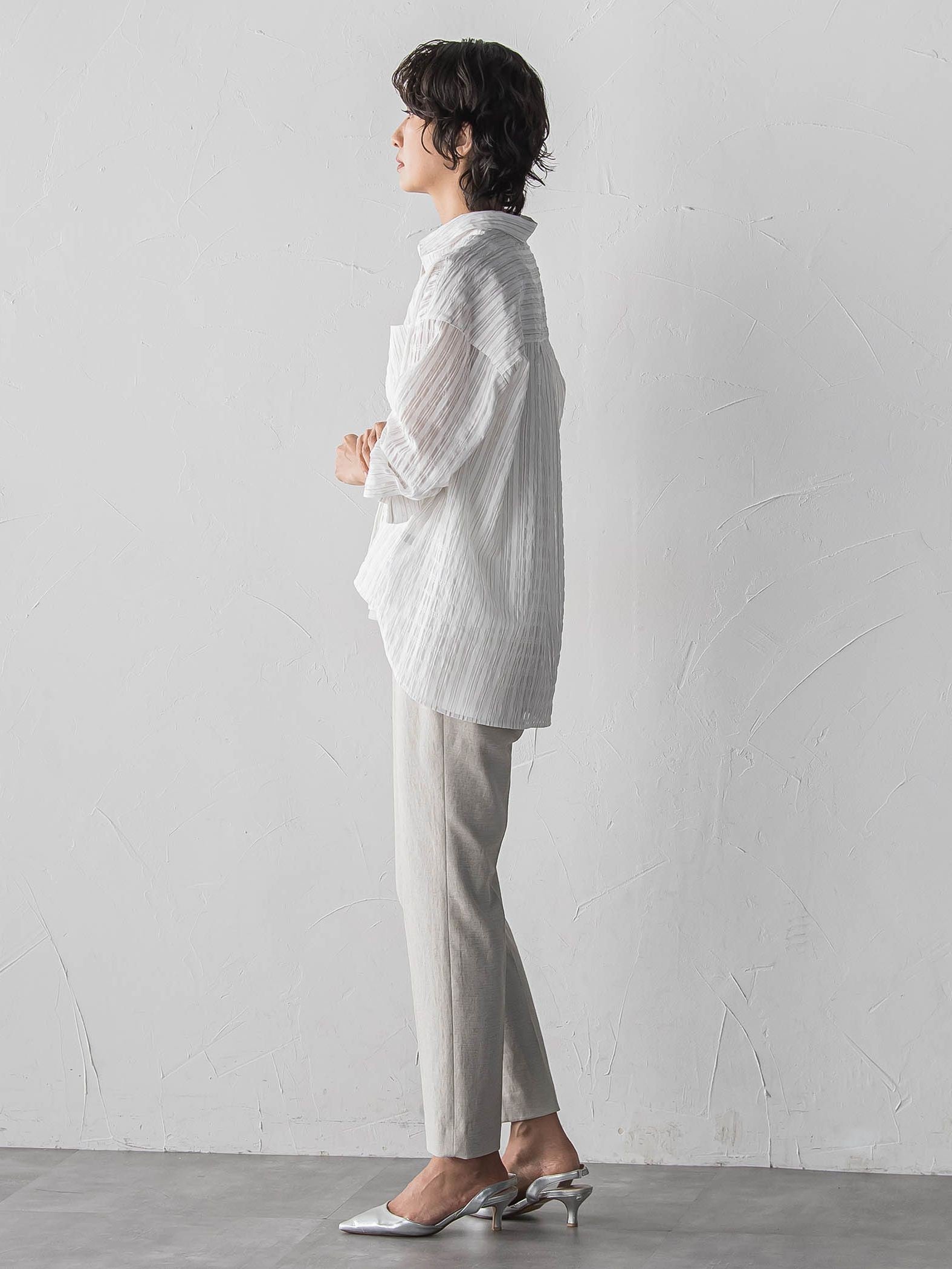 シアーサッカーストライプシャツ