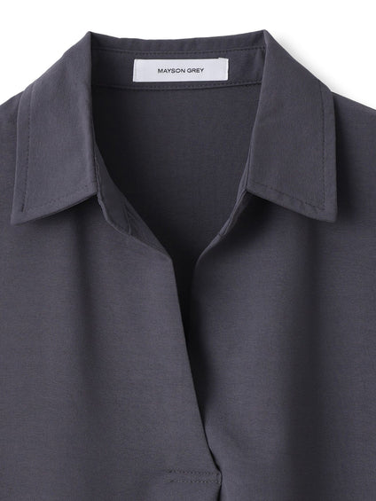 【WEB限定】スキッパーチュニックワンピース≪洗濯機で洗える≫