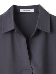 【WEB限定】スキッパーチュニックワンピース≪洗濯機で洗える≫