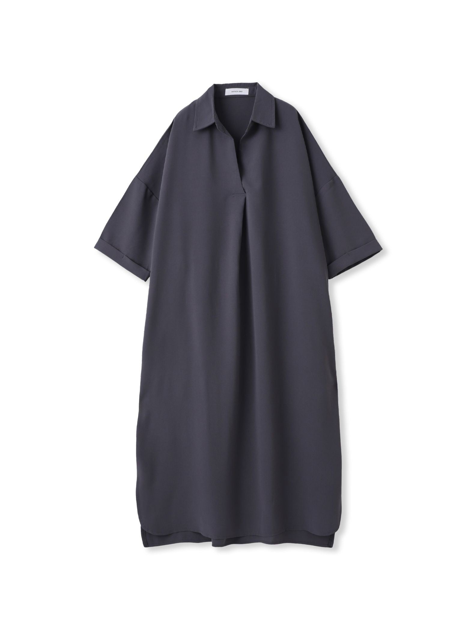 【WEB限定】スキッパーチュニックワンピース≪洗濯機で洗える≫