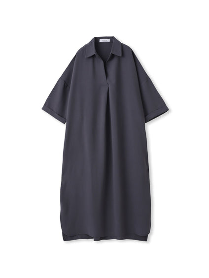 【WEB限定】スキッパーチュニックワンピース≪洗濯機で洗える≫