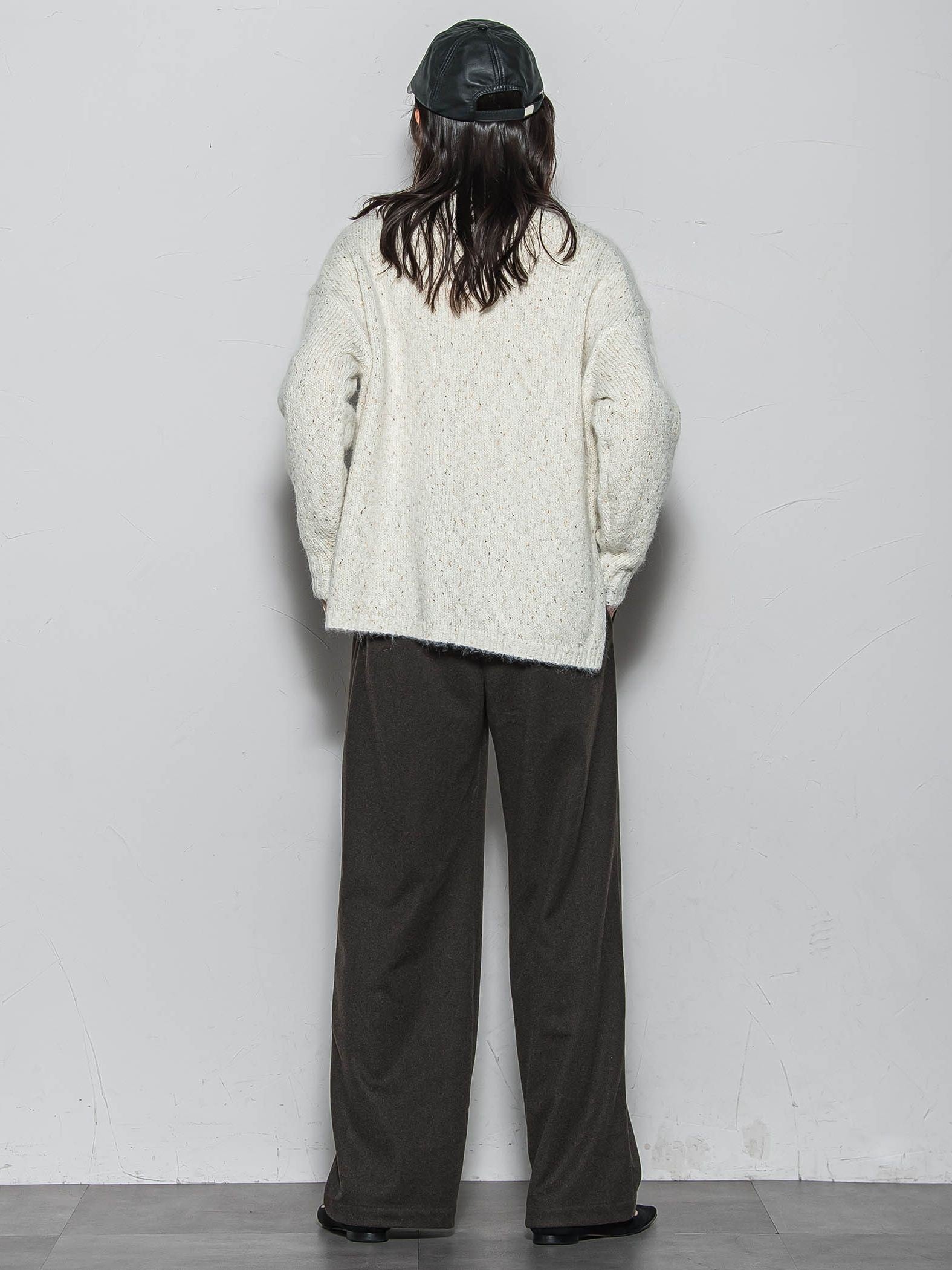 ラメスパンコールクルーネックニット≪手洗い可能≫