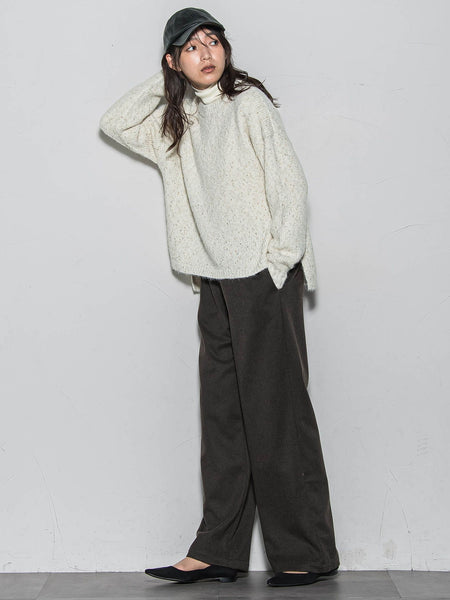 ラメスパンコールクルーネックニット≪手洗い可能≫