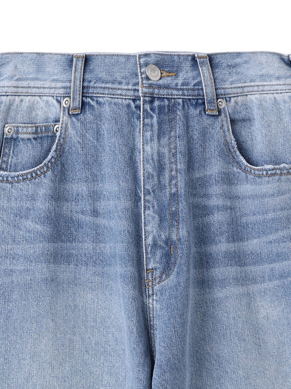 カーブデニムパンツ≪洗濯機で洗える≫