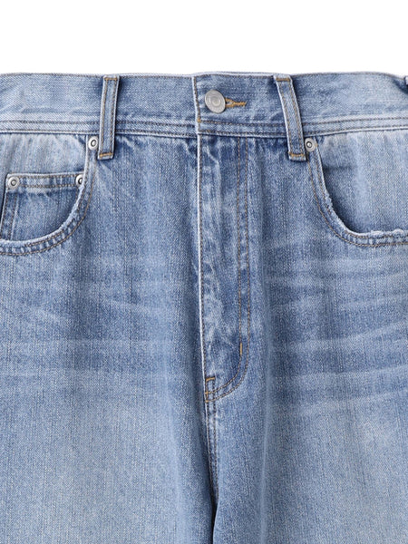 カーブデニムパンツ≪洗濯機で洗える≫