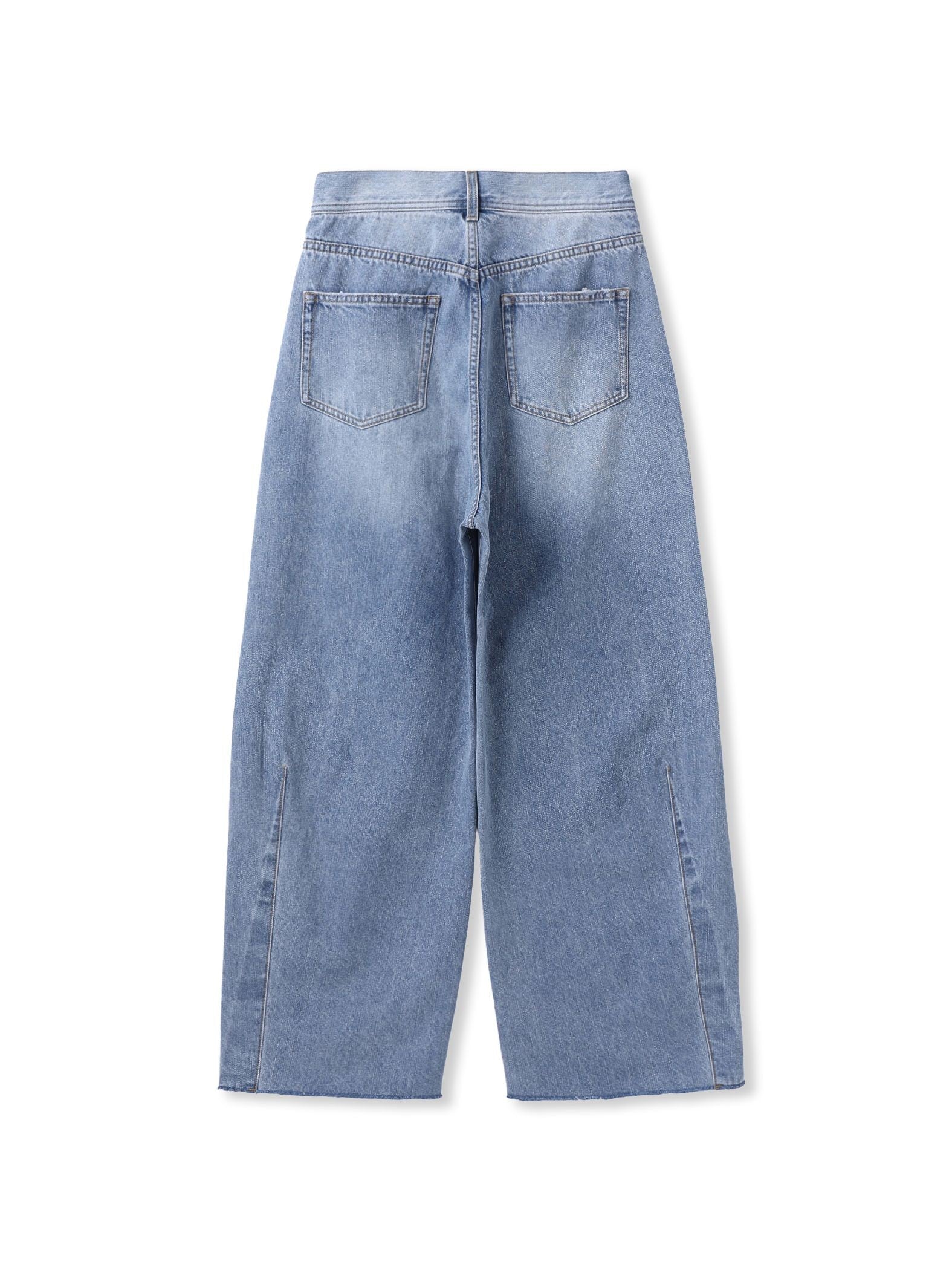 カーブデニムパンツ≪洗濯機で洗える≫