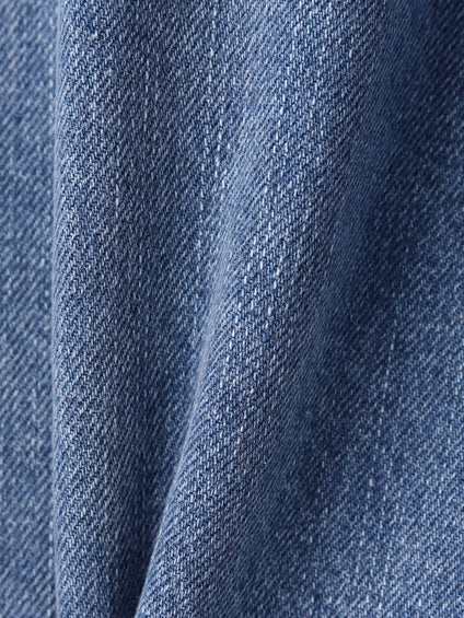 カーブデニムパンツ≪洗濯機で洗える≫