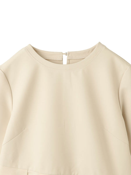 ダブルクロスストレッチペプラムブラウス