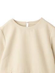 ダブルクロスストレッチペプラムブラウス