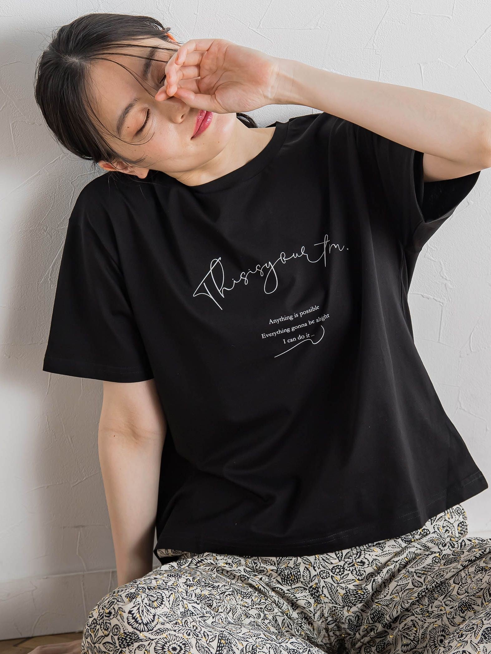 【WEB限定】ドライタッチコットンミックスロゴT≪洗濯機で洗える≫