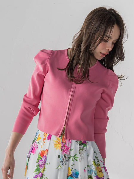 パフスリーブダブルジップブルゾン