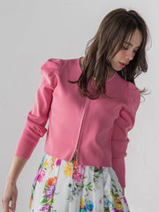 パフスリーブダブルジップブルゾン