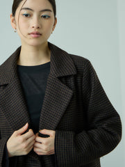 ツィーディチェックWボタンジャコット