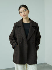 ツィーディチェックWボタンジャコット