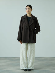 ツィーディチェックWボタンジャコット