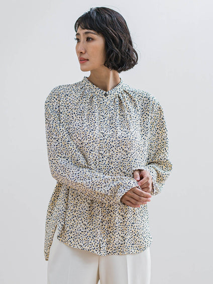 くずしドットブラウス