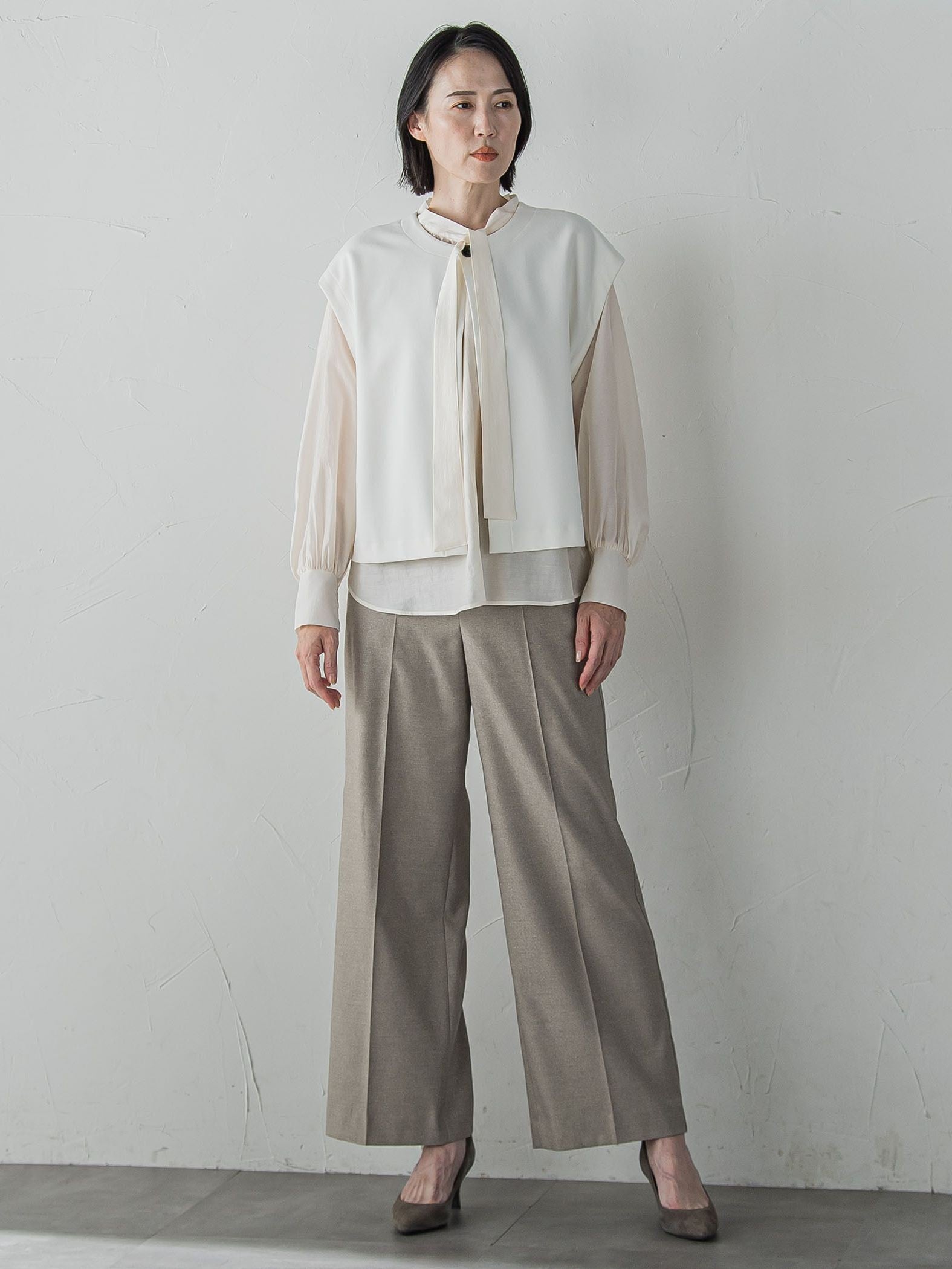 キラメキストレッチワイドパンツ≪洗濯機で洗える≫