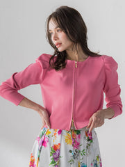 パフスリーブダブルジップブルゾン