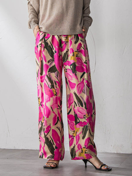 IPEKERフラワープリントイージーワイドパンツ
