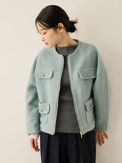 イタリアンエアリー4ポケットZIPブルゾン≪手洗い可能≫