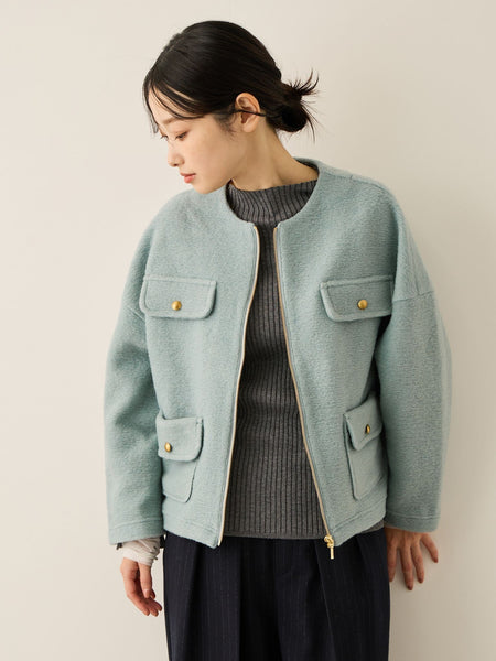 イタリアンエアリー4ポケットZIPブルゾン≪手洗い可能≫