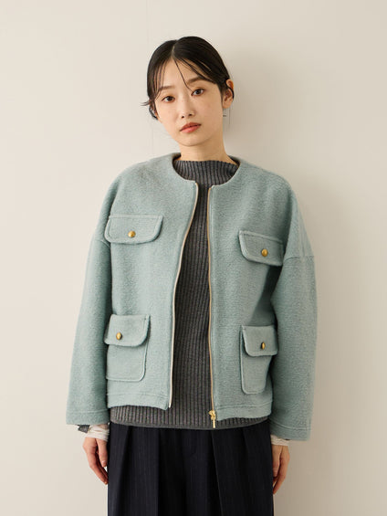 イタリアンエアリー4ポケットZIPブルゾン≪手洗い可能≫