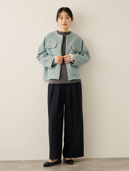 イタリアンエアリー4ポケットZIPブルゾン≪手洗い可能≫