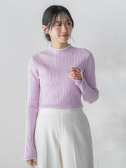【新色追加】袖ボタンランダムリブニット≪手洗い可能≫