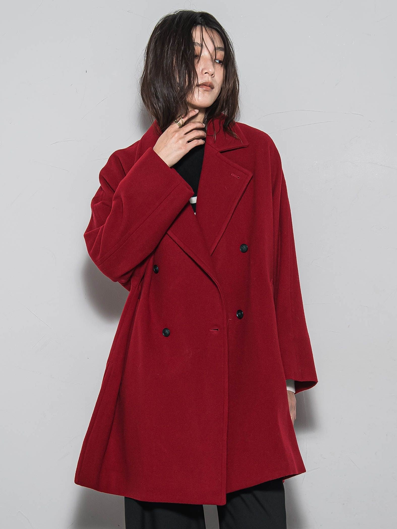 ラムウールダブルカラーコート