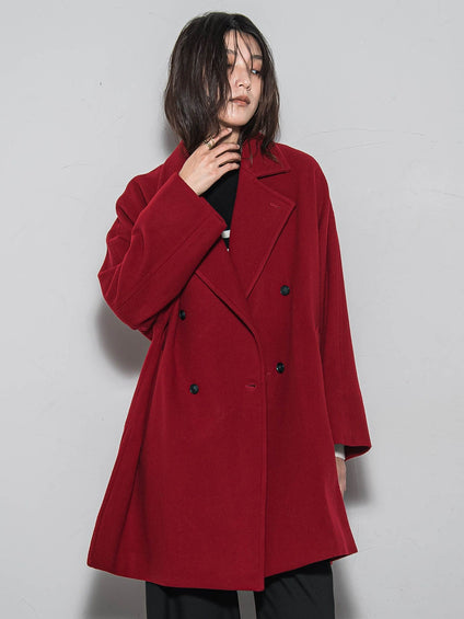 ラムウールダブルカラーコート