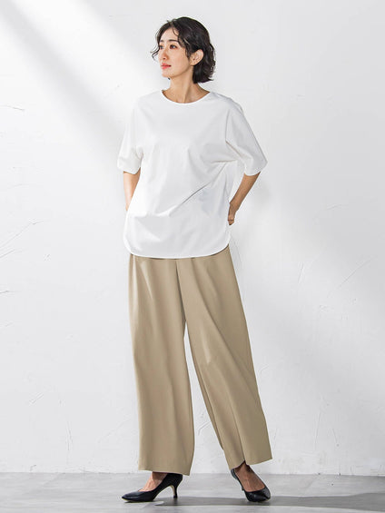 【大きいサイズ】キレリワイドパンツ≪洗濯機で洗える≫