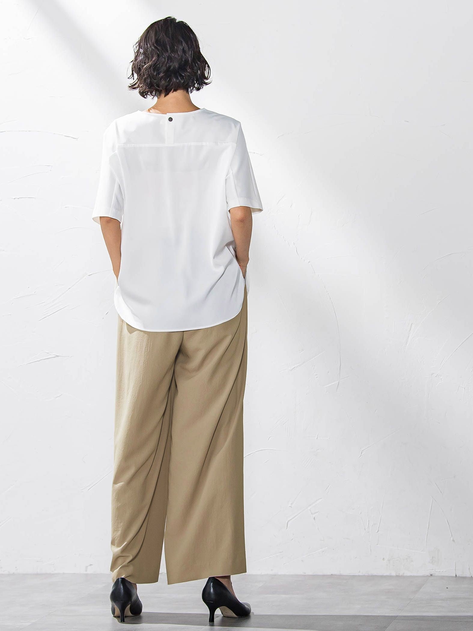 【大きいサイズ】キレリワイドパンツ≪洗濯機で洗える≫
