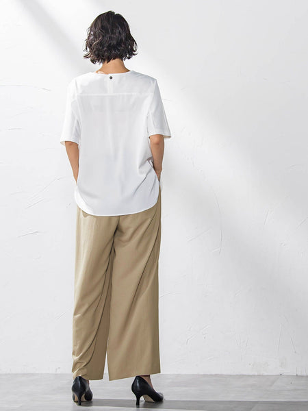 【大きいサイズ】キレリワイドパンツ≪洗濯機で洗える≫