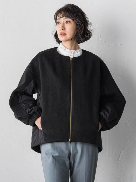 【biyori】キルティングノーカラーブルゾン