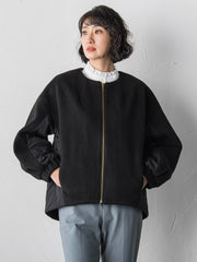 【biyori】キルティングノーカラーブルゾン