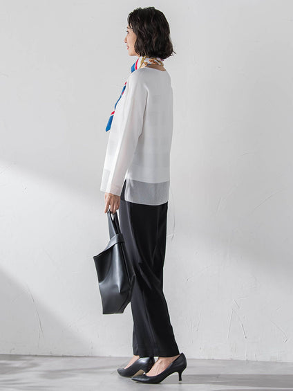 ハイストレッチカルゼストレートパンツ