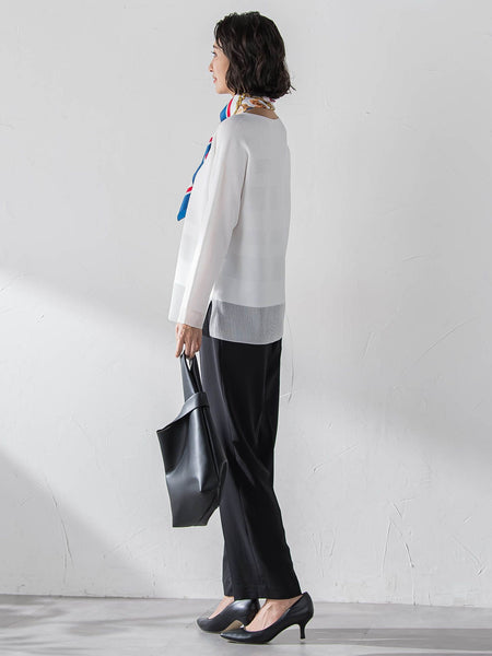 ハイストレッチカルゼストレートパンツ