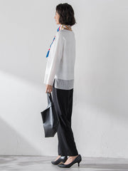 ハイストレッチカルゼストレートパンツ