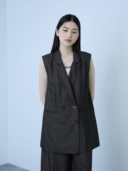【シーズンレス】ナイロンツイルデニムベスト