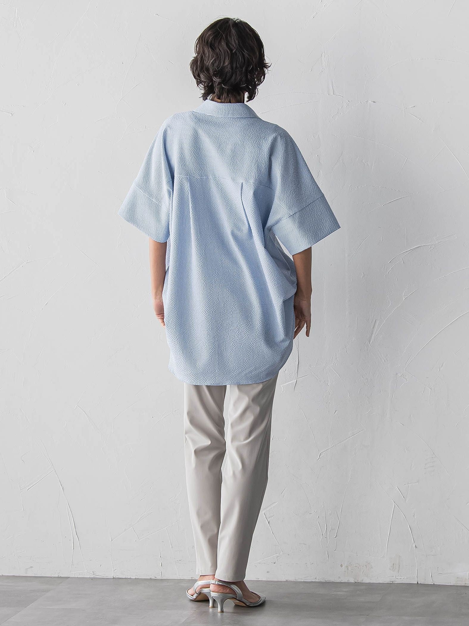 【WEB限定/大きいサイズ/追加生産】”着るだけでサマになる”頼れるスキッパーチュニック