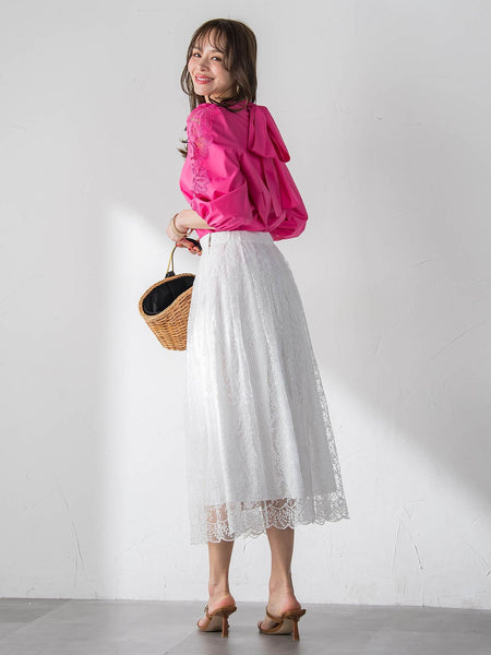 ジプソフィラ刺繍チュールスカート