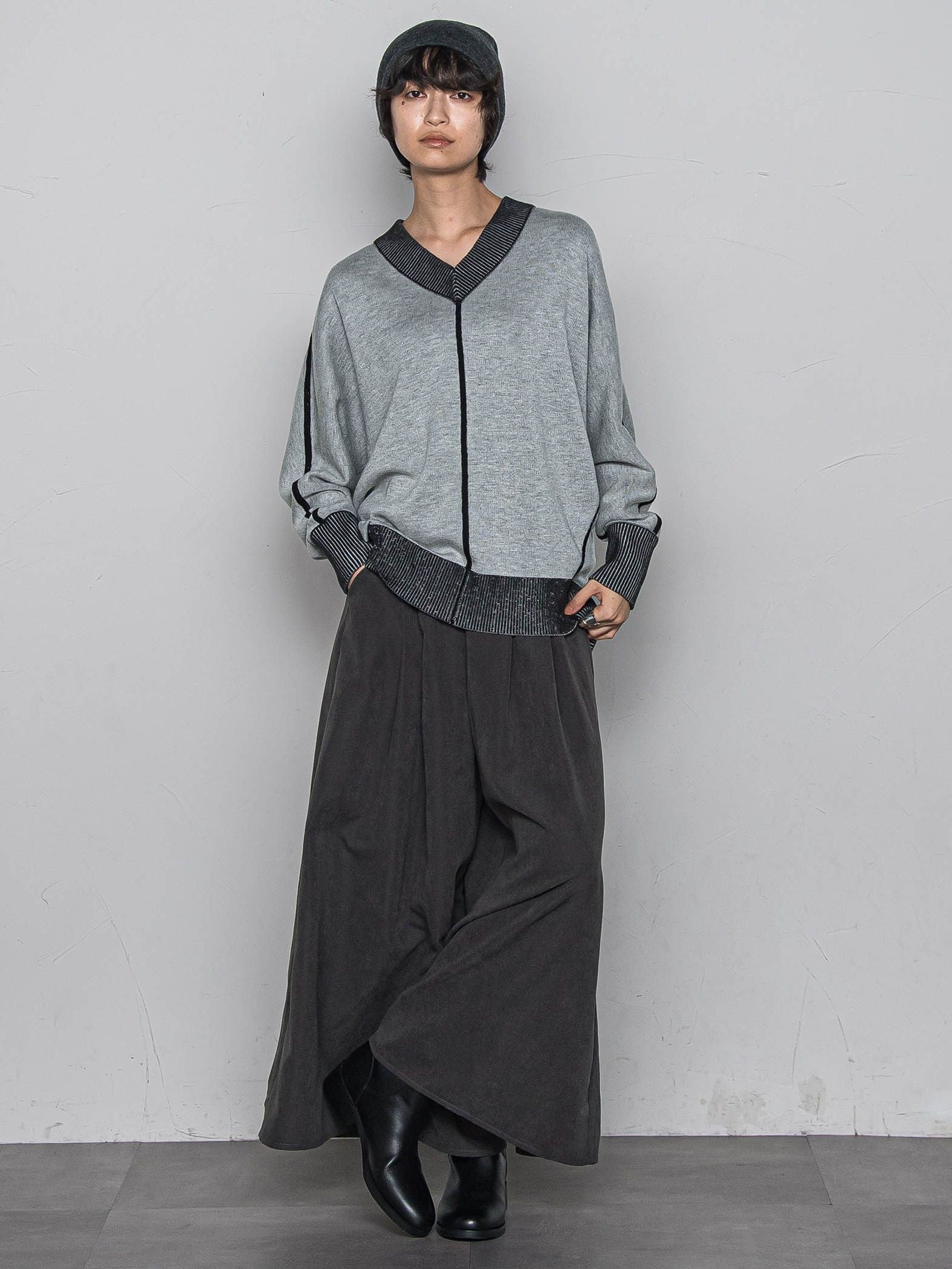 今日の気分で着回せるリバーシブルニット≪手洗い可能≫