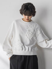 フラワーモチーフプルオーバー≪洗濯機で洗える≫