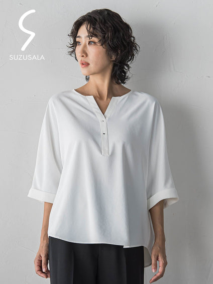 【選べるSETUP】SUZUSARAキーネックブラウス