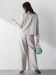 クラシックポリリネンヘリンボンジャケット≪手洗い≫